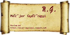 Májer Gyöngyi névjegykártya