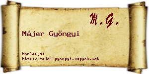 Májer Gyöngyi névjegykártya